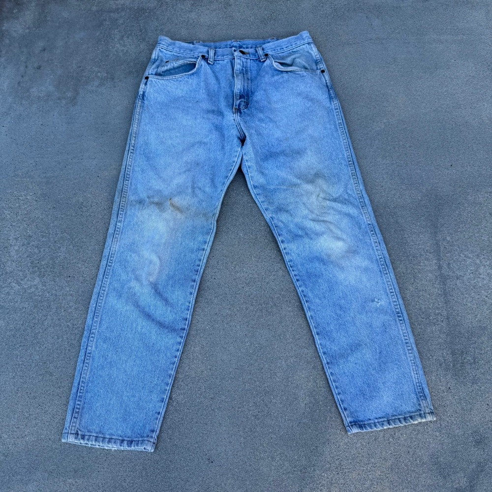 Vintage Wrangler 97601LS Light Wash Straight Leg Jeans Mens 34x30 Made in USA